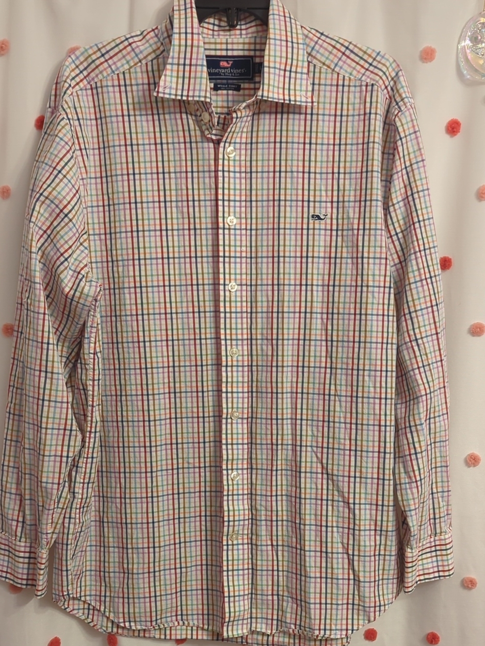 Vineyard Vines White Multi-Color Plaid Button-Down Shirt